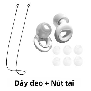 Nút Bịt Tai Silicon Chống Nước Chất Lượng Cao Có Dây Đeo Giảm Tiếng Ồn Thoải Mái Lọc Âm Thanh Dùng Được Nhiều Lần Dành Cho Giấc Ngủ