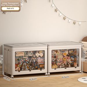 Flip Cover Foldable Rolling Large Capacity Storage Box