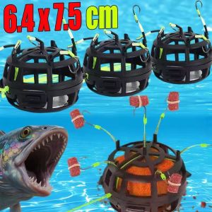 Fishing Feeder Bait Cage Inverted Hook Holder Carp Fishing Tackle Anti-Washout Lure Trap Plastic Metal Fishing Accessories Gear