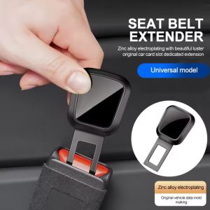 2PCS Car Safety Belt Buckle Extension Clip Seat Belt Buckle Zinc Alloy Socket Plug Extender One Button To Release Insert Socket