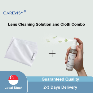 CAREVISY Lens Cleaning Solution and Spectacle Cloth Microfiber Cleaning Cloth Combo Spray Len Cleaner for Spectacles Glasses Camera Lenses Phones Jewelry Laptops etc