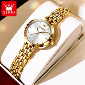 OLEVS Womens Watch Ultra Thin Ultra Light Elegant Cute Gold Watch Waterproof Quartz Luminous Stainless Steel Strap Exquisite Watch Box