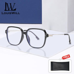 LouisWill แว่นตาใช้ได้ทั้งชายและหญิงป้องกันแสงสีฟ้าป้องกันรังสีอัลตราไวโอเลตฝาครอบกระจกแบนแว่นตาท่องเที่ยวกลางแจ้งอินเทรนด์ผู้ชายผู้หญิงพร้อมที่ตกแต่งเล็บข้าว
