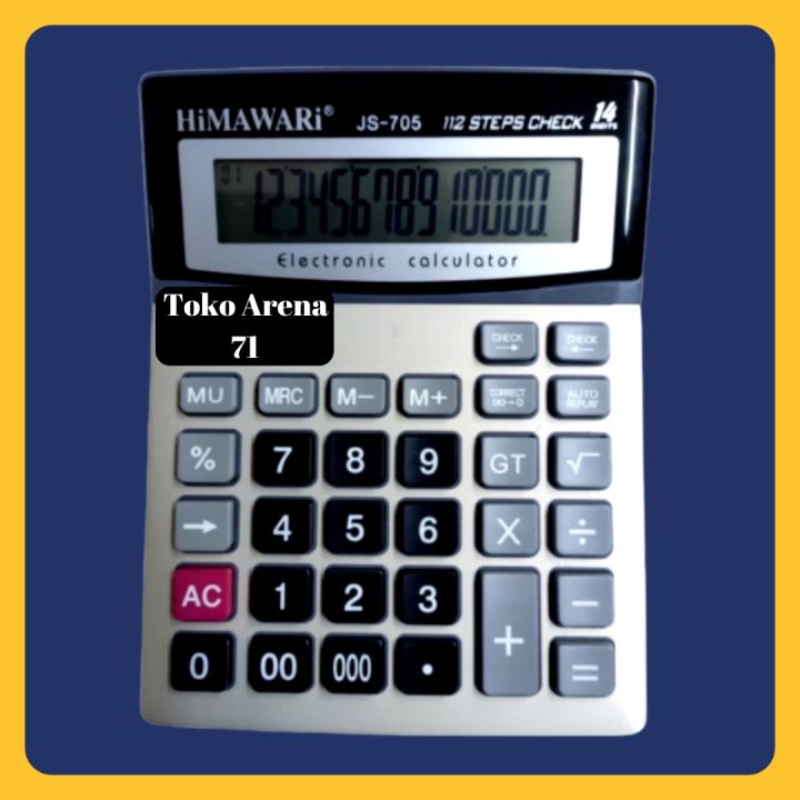 Kalkulator Calculator 14Digit 2 Power Big Display HIMAWARI JS-705 JS705