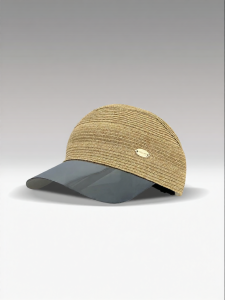 Retro Metal Label Woven Straw Duckbill Hat