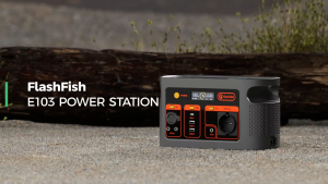 FlashFish E103 300W Power Station 56000mAh LiFePO4 Battery Solar Generator LED Light for Home Emergency Backup Camping