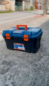 WADFOW PLASTIC TOOL BOX 13" / 16" / 19" PLASTIC BUCKLE TOOLS ORGANIZER STORAGE BOX W/ REMOVABLE TRAY TOOLBOX - WHT