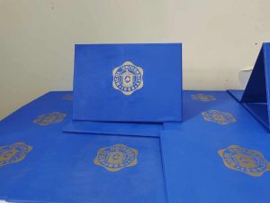 Diploma holder with plastic inside both sides