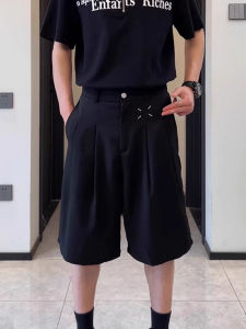 Quần Short Nam American Ice Silk Embroidery Ống Rộng Nhanh Khô Quần Dài Năm Điểm Mùa Hè Quần Tây Thanh Lịch