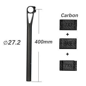Elitaone Master Series Carbon Fiber Seat Post Setback 5mm MTB Road Bike Seatposts 27.2mm 350/400 with 7x9mm Oval Rail Half Shell