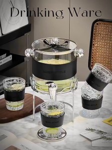 Cold Kettle with Faucet Glass High Temperature Resistant Household Water Storage Beverage Barrel Large Capacity Juice Barrel Advanced Sense