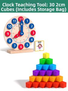 XIAOWANDOU | Time Learning Clock Toy for Kindergarten and Grade 1 Children