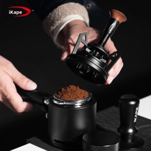 Dụng Cụ Khuấy Cà Phê Bằng Thép Không Gỉ IKAPE V3 Espresso Rotary WDT Với Phễu Định Lượng Và Giá Đỡ Màu Đen Dụng Cụ Phân Phối Cà Phê Espresso Dành Cho Barista
