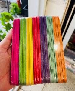 Sét 50 cái que đa sắc màu chuyên làm kem  que đè lưỡi phụ kiện trường học.