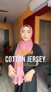 Premium Cotton Jersey Shawl ( Alya Apparels Soft Tudung Pinless Ironless Cooling Hijab Pashmina )