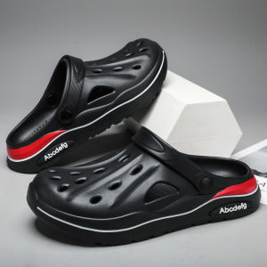 Casual Slip-On Slippers Mens Summer Outdoor Wear-Resistant Anti-Slip Headed Clog Shoes Soft Bottom Comfortable Trendy Sandals