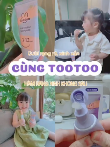 Kem đánh răng tootoo cho bé 3-12 tuổi kem đánh răng Olaflur từ Đức chiết xuất từ đào tươi tự nhiên baby olaflur toothpaste