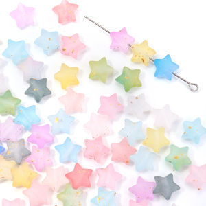 200pcs/lot Acrylic Star Beads 9X10mm Sparkling Pentagram Beads Loose Spacer Bead For DIY Jewelry Making Necklace Bracelet