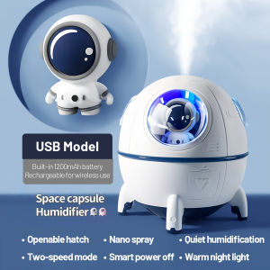 Spaceman Humidifier USB Sprayer Mini Ultrasonic Large Fog Volume Atomizing Humidifier LED Light 220M