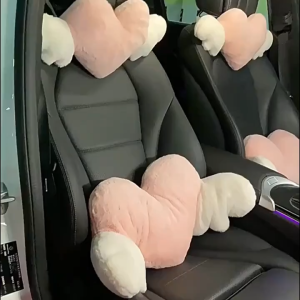 Love Wings Car Headrest Plush Love Neck Pillow Heart-Shaped Plush Style for Your Car Seat Car Accessories