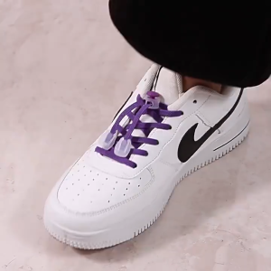 1 Pair Shoelace Buckle Tie-Free Lazy Shoelaces Spring Lock Round Fixed Adjustment Buckle Sneaker Shoelaces Cord  懒人鞋带扣
