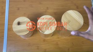 Toples Bambu Penyimpanan Biji Kopi & Toples Kaca Kedap Udara