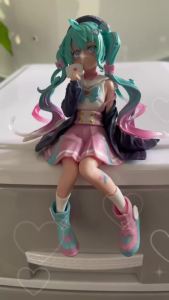 Bandai | New Anime Hatsune Miku Action Figure Kawaii Collection Model Pink Sakura Kawaiii Doll Collectible Toys Cake Decor