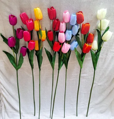 Bunga tulip jumbo kuntum 4 /Bunga artifisial bunga panjjang bunga plastik bunga tinggi 120cm