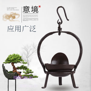 Retro Candlestick Chinese Wrought Iron Cast Iron Zen Antique Home Tea Room Homestay Hotel Props Soft Decoration Ornaments Oil Lamp