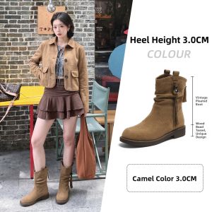 Josiny | Thick-soled Vintage Mallard Ankle Boots