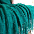 Nordic INS Pure Color Popular Homestay Casual Blanket Bed Tail Towel Tassel Blanket Decorative Sample Room Hotel Soft Blanket. 