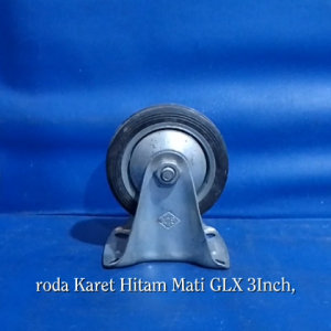 Roda Karet Hitam Mati GLX 3 3In 3Inch