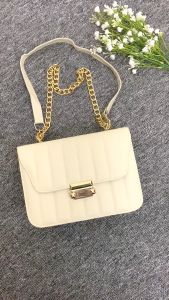 Tas Selempang Wanita Sling Bag Rantai Polos Kulit Sintetis