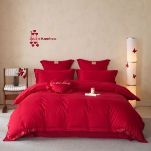 ZHIDING | Wedding Red Bedding Set Chinese Style