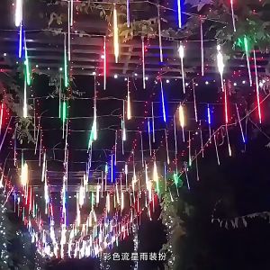 Solar Meteor Shower Rain Lights LED Outdoor Icicle Fairy String Lights for Home Christmas Decoration