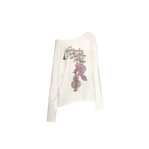 YUEZHONGWEI | Áo thun tay dài in hoa cổ điển Mỹ cho nữ mùa hè mỏng Áo khoác ngoài Áo lạnh Áo sơ mi cổ tròn rộng rãi