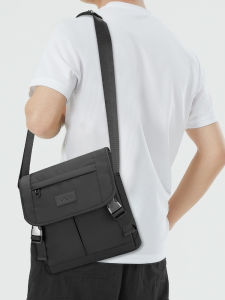 New Mens Oxford Cloth Waterproof Sports Shoulder Bag Casual Diagonal Backpack Nylon Material Zipper Closure Soft Hand Feel