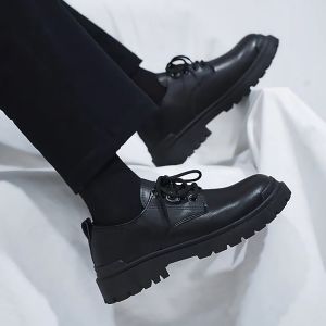 TOP MEN PH (ADD SIZE) Men’s Chunky Heightened Leather Shoes – Classic British Style Footwear