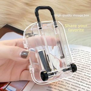 Cute Mini Clear Travel Suitcase with Drawer Toy Accessories