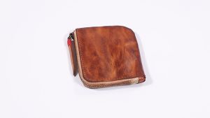 Leather Coin Pursefor Women&Men Vintage Handmade WalletMini Card Holder BagZipper Purses