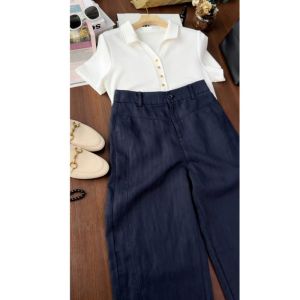 กางเกงขายาวทรงตรงเอวสูงสีคาราเมลสำหรับผู้หญิง กางเกงขายาวทรงหลวมสำหรับฤดูร้อน กางเกงขายาวทรงตรงสำหรับผู้หญิง ทรงหลวม กางเกงขายาวทรงตรง