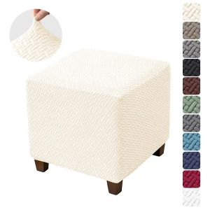 1PC Màu Trơn Jacquard Vuông Ottoman Ghế Bọc Co Giãn Hình Chữ T Sofa Để Chân Bọc Cho Trang Trí Văn Phòng Tại Nhà