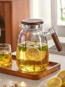 YINXIANG80YIGUAN | Large Glass Water Pitcher Heatproof Handle Jug for Cold Beverages