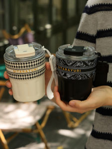 Cốc Cà Phê Cách Nhiệt Bằng Thép Không Gỉ Có Ống Hút Cầm Tay Dành Cho Nữ Cốc Đựng Nước Hai Lỗ Nhỏ Gọn Dễ Mang Theo