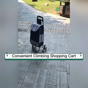 Portable reusable shopping cart hand cart foldable grocery bag foldable market handbag cart with wheels grocery bag