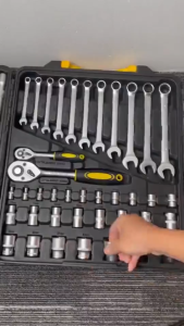 KEELAT 110PCS Spanar Box Tool Set Ratchet Wrench Set Torque Wrench Spanner Socket Set Repair Kit Home Car Use