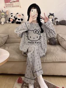Hellokitty Girls Sleepwear 2025 New Cotton Home Clothes with Chest Pad External Wear Anti-Protrusion Cute Cartoon Style