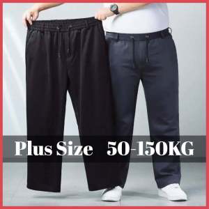 【Plus Size】50-150KG Mens Casual Breathable Loose Baggy Trousers Man Oversized  Quick Dry Straight Elastic Pants