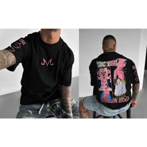 Dragon Ball Mens T-shirt Majin Buu Japanese Anime Summer Boy Spring and Autumn Childrens Short Sleeves Parent-Child Wear
