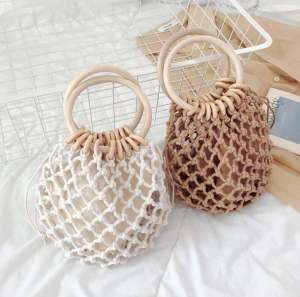 Mini Cotton Twill Handbag with Inner Lining Womens Casual Tote Bag Strapless Open Pocket Design for Beach